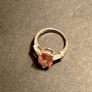 Silver and Citrine Ring Sz 7